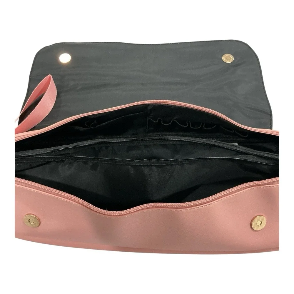 Travel Cosmetic Organizer Bag - Pink Fold Over Makeup Case‎